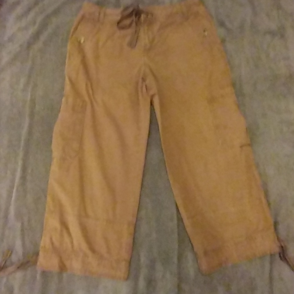 Liz Claiborne Brown Capri cargo pants woman l